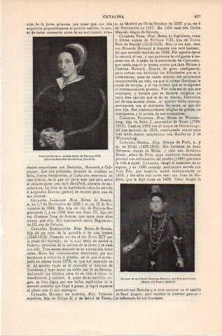 LAMINA V11771: Catalina Howard e Infanta Catalina Micaela