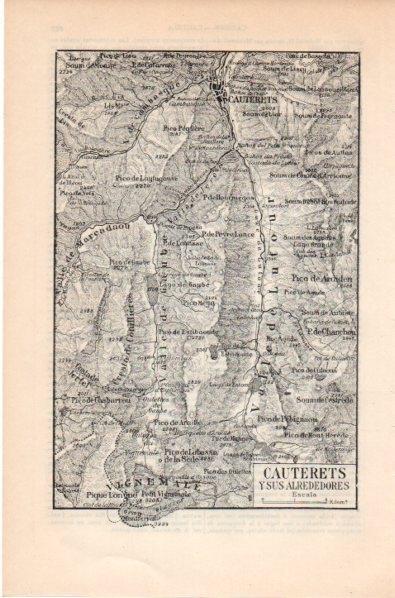 LAMINA V11819: Mapa de Cauterets y alrededores