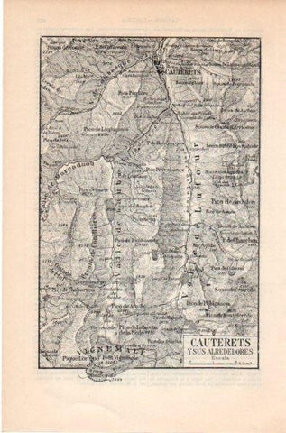 LAMINA V11819: Mapa de Cauterets y alrededores