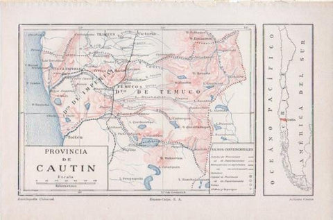 LAMINA V11821: Mapa de la provincia de Cautin