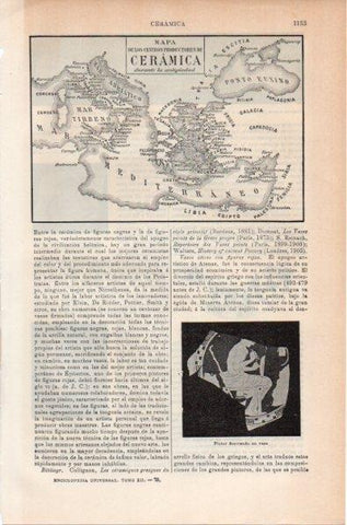LAMINA V11903: Mapa de los centros de produccion de ceramica