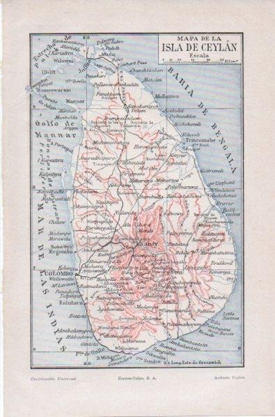LAMINA V11983: Mapa de la Isla de Ceylan