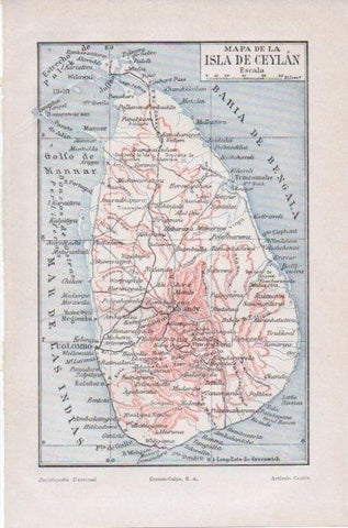 LAMINA V11983: Mapa de la Isla de Ceylan