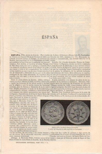 LAMINA V11986: Orden militar de Santa Maria de España