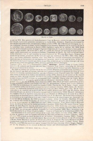 LAMINA V11985: Monedas de Ceylan