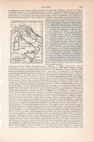 LAMINA V11906: Mapa de los centros productores de ceramica en Italia