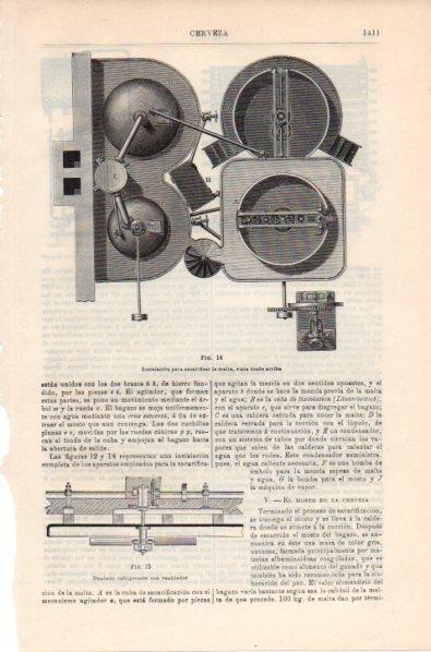 LAMINA V11962: Instalacion para sacarificar la malta