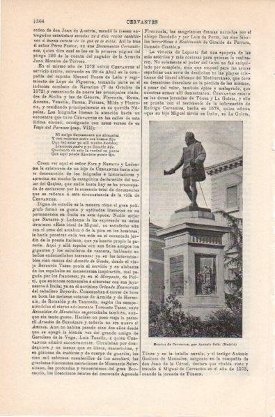 LAMINA V11949: Estatua de Cervantes en Madrid