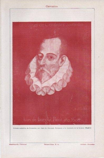 LAMINA V11951: Retrato de Cervantes, por Juan de Jauregui