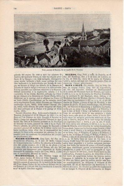 LAMINA V11540: Vista de Sauzon cuadro de Dauchez