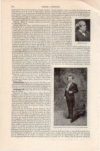 LAMINA V11469: Pablo Sarasate, por Jose Llaneces