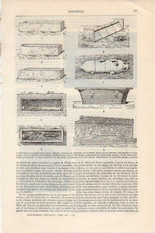LAMINA V11475: Tipos de sarcofagos