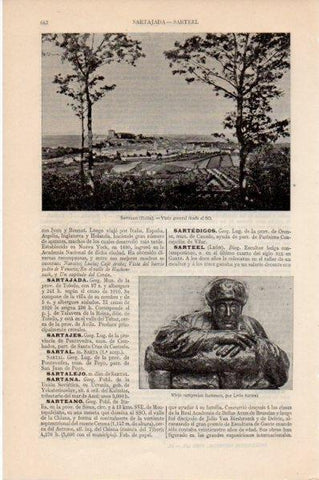LAMINA V11504: Vista de Sarteano, Italia