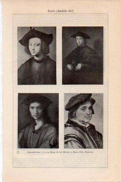 LAMINA V11507: Autorretratos por Andres del Sarto