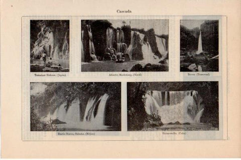 LAMINA V11691: Cascadas de Japon, Cuba, Natal y Mejico