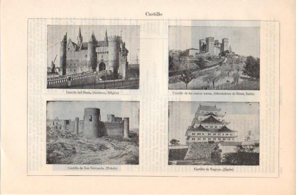 LAMINA V11737: Castillos de Steen, Cuatro Torres, San Servando y Nagoya