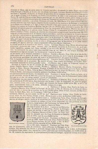 LAMINA V11723: Escudos de Castello Branco y Castello de Vide