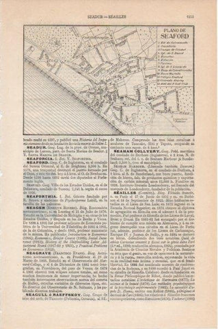 LAMINA V11612: Plano de Seaford, Inglaterra