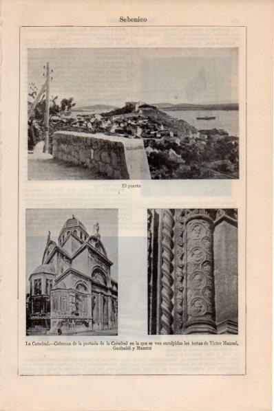 LAMINA V11625: Puerto y Catedral de Sebenico