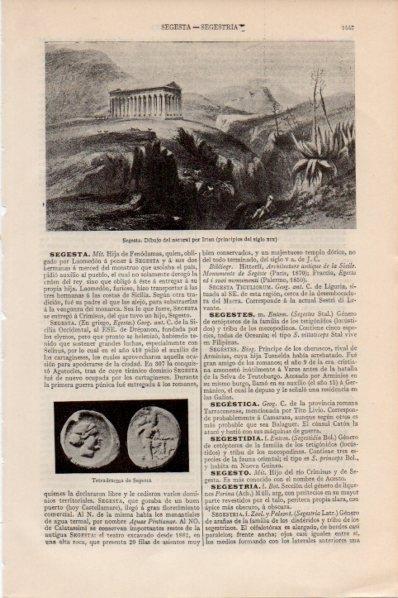LAMINA V11647: Segesta dibujo de Irton