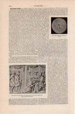 LAMINA V11648: Coronacion del emperador Segismundo por el papa Eugenio  IV