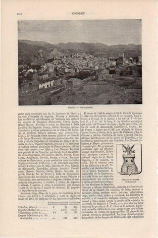 LAMINA V11650: Escudo y vista de Segorbe