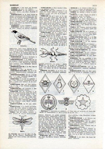 LAMINA V12370: Emblemas militares emberizo