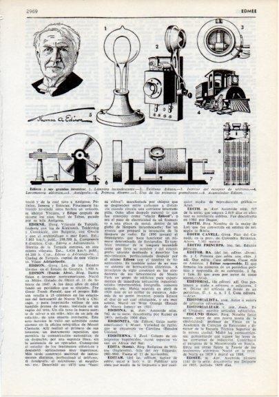 LAMINA V12360: Edison y sus inventos