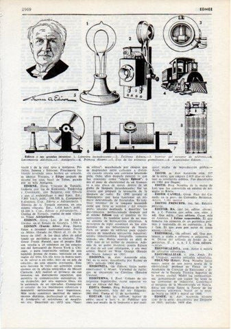 LAMINA V12360: Edison y sus inventos