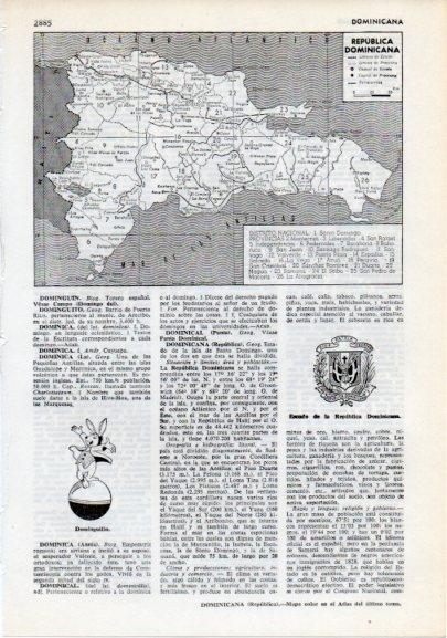 LAMINA V12352: Mapa y escudo de la Republica Dominicana