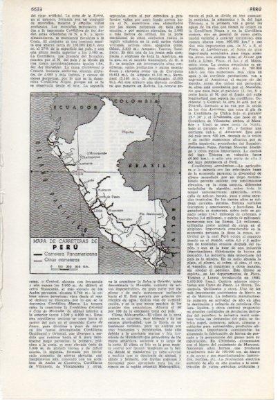 LAMINA V12403: Mapa de carreteras de Peru