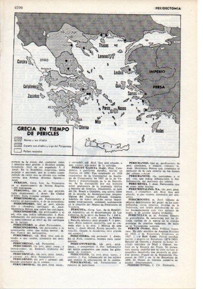 LAMINA V12394: Mapa de Grecia en tiempo de Pericles