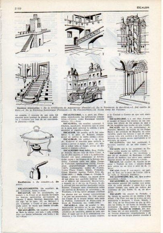 LAMINA V12381: Escaleras interesantes y escalfadores