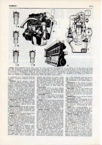LAMINA V12333: Funcionamiento de un motor diesel de cuatro tiempos