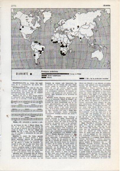 LAMINA V12330: Mapa de los principales productores de diamantes