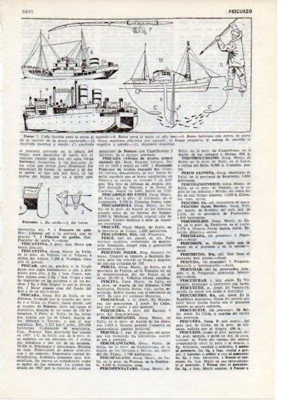 LAMINA V12407: Barcos y tipos de pesca