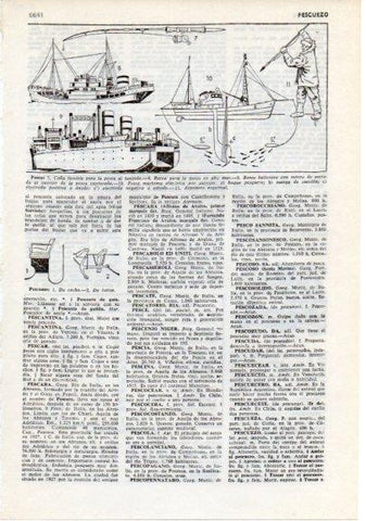 LAMINA V12407: Barcos y tipos de pesca