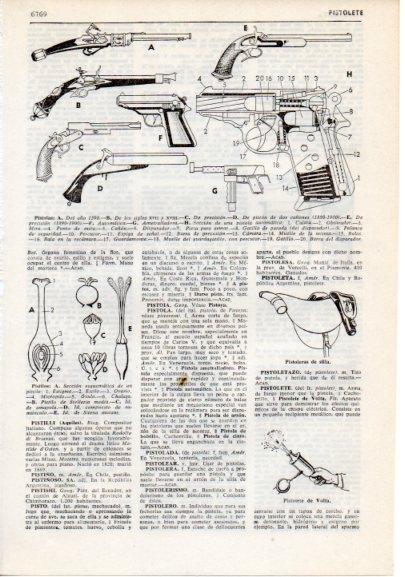 LAMINA V12433: Modelos de pistola