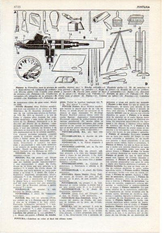 LAMINA V12423: Utensilios de pintura