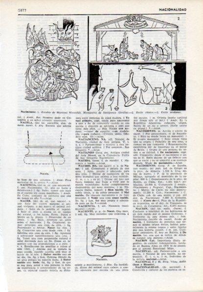 LAMINA V12132: Retablos sobre el Nacimiento y escudo de Naciente