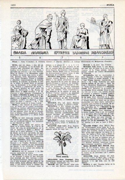 LAMINA V12128: Talia, Polimnia, Euterpe, Caliope y Melpomene