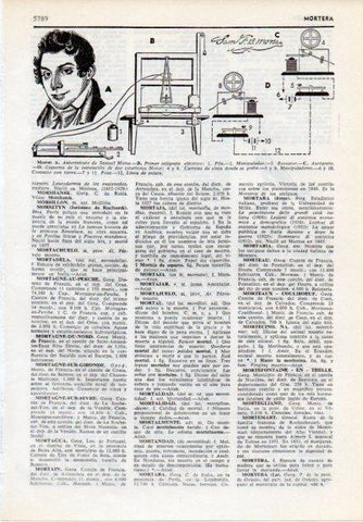 LAMINA V12113: Samuel Morse y primer telegrafo