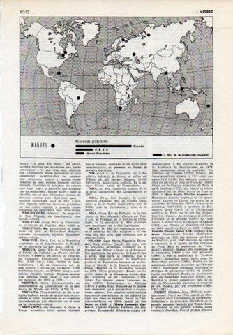 LAMINA V12157: Mapa principales productores de niquel del mundo