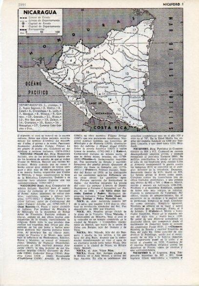 LAMINA V12151: Mapa de Nicaragua