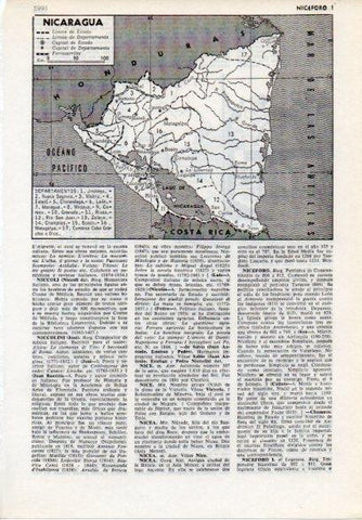 LAMINA V12151: Mapa de Nicaragua