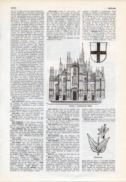 LAMINA V12073: Escudo y catedral de Milan