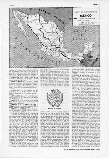 LAMINA V12050: Mapa de carreteras de Mejico