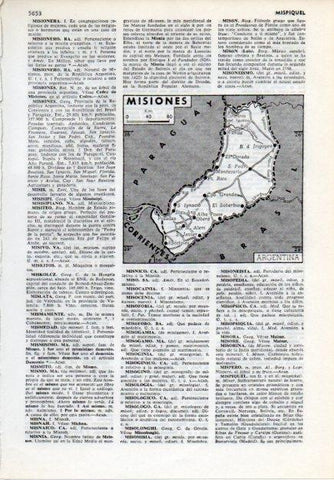 LAMINA V12085: Mapa de Misiones, Argentina