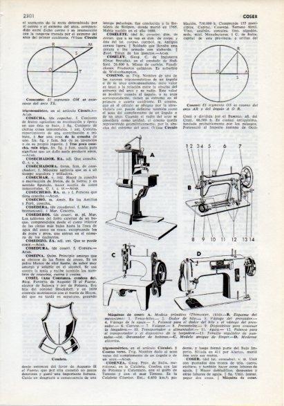 LAMINA V12254: Tipos de maquinas de coser y coselete