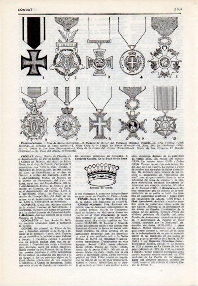 LAMINA V12230: Condecoraciones y Corona de conde